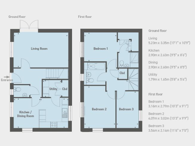 Floor plan, 3 bedroom house - artist's impression subject to change